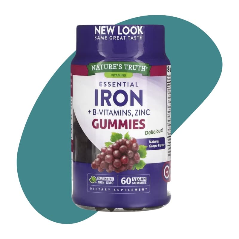 Essential Iron + B-Vitamins, Zinc, Natural Grape